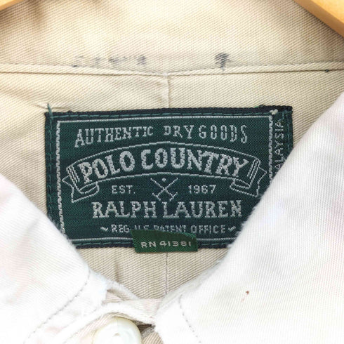 ポロカントリーラルフローレン POLO COUNTRY RALPH LAUREN 80-90s 初期タグ ポニー刺繍 ボタンダウン シャツ ポロカン メンズ import:M