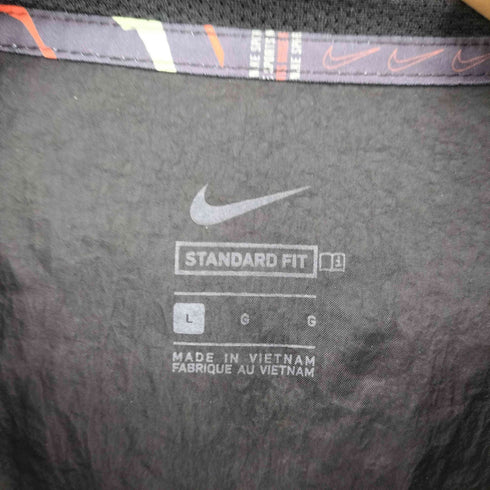 ナイキ NIKE スウッシュロゴ刺繍 フラップポケット サイドメッシュ ナイロン ウィンド ブレーカー メンズ import:L