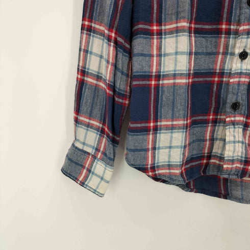 デニムアンドサプライ ラルフローレン DENIM & SUPPLY RALPH LAUREN REGULAR FIT インド製 コットンリネン レギュラーカラー チェックシャツ メンズ import:S