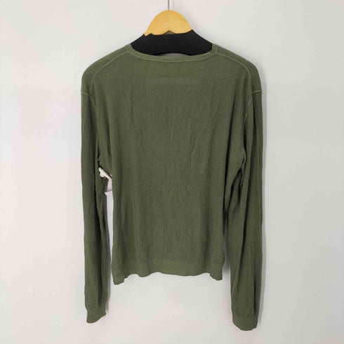 アイスバーグ ICEBERG Vネック シルク100 リブカットソー 短丈 メンズ import:XL