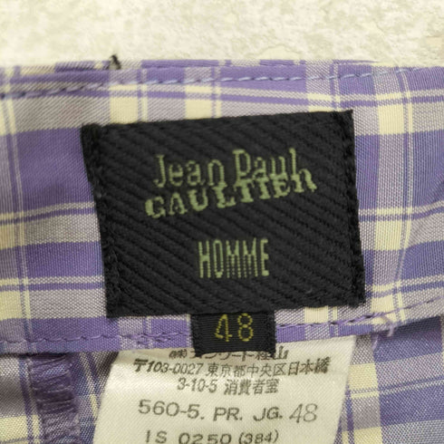ジャンポールゴルチエオム Jean Paul GAULTIER HOMME 90S チェック柄エステルパンツ メンズ 48