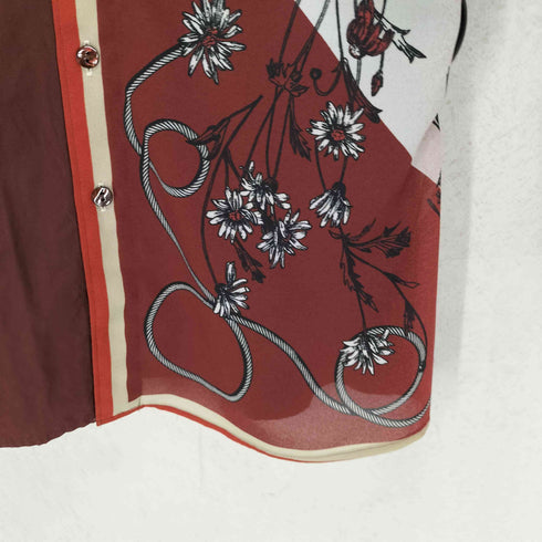 ジャンポールゴルチエフェム Jean Paul GAULTIER FEMME 90S フロントリボンスカーフ切替コットンシャツ レディース 40