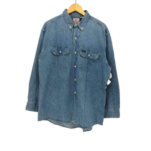 プレンティス Prentiss 90s USA製 ボタンダウン デニム ワークシャツ メンズ import:L