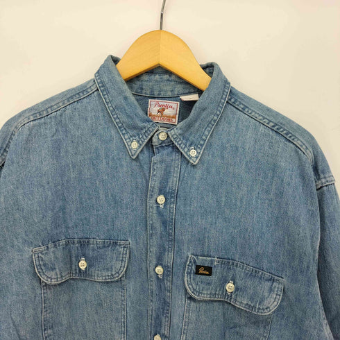 プレンティス Prentiss 90s USA製 ボタンダウン デニム ワークシャツ メンズ import:L