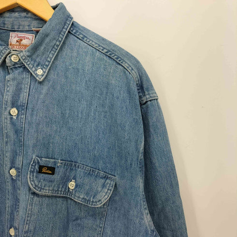 プレンティス Prentiss 90s USA製 ボタンダウン デニム ワークシャツ メンズ import:L