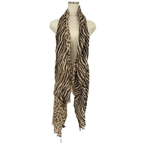 バーニーズニューヨーク BARNEYS NEWYORK アニマル柄ウールスカーフ レディース