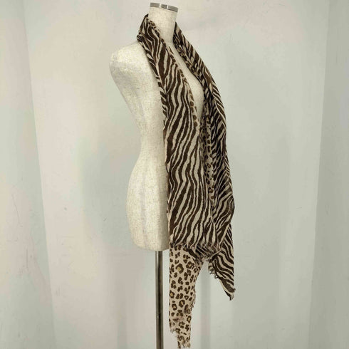 バーニーズニューヨーク BARNEYS NEWYORK アニマル柄ウールスカーフ レディース