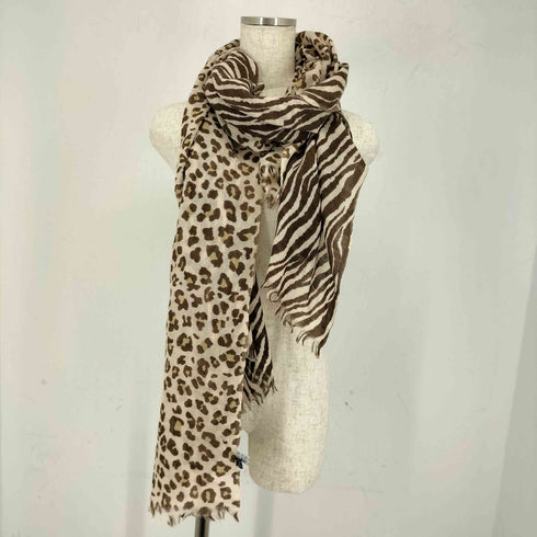 バーニーズニューヨーク BARNEYS NEWYORK アニマル柄ウールスカーフ レディース