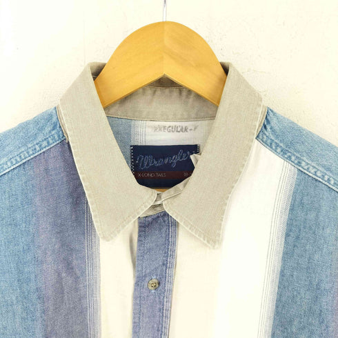 ラングラー Wrangler 80S 切替 マルチカラーストライプシャツ メンズ 18-36