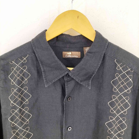 cafe luna ラミーレーヨン ステッチデザインシャツ メンズ 2XL