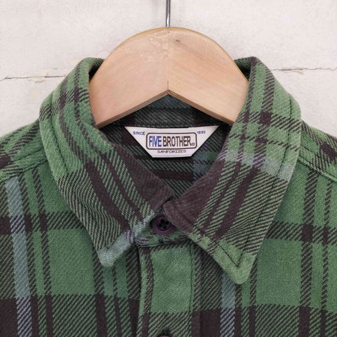 ファイブブラザー FIVE BROTHER コットン チェック柄 ネルシャツ メンズ import:M