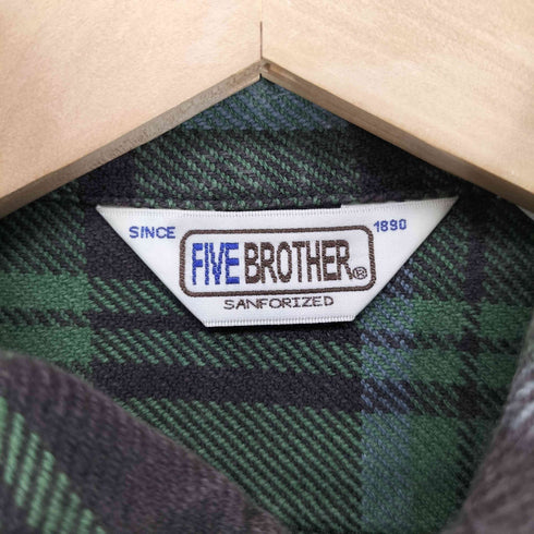 ファイブブラザー FIVE BROTHER コットン チェック柄 ネルシャツ メンズ import:M