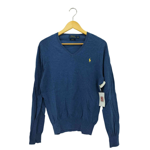 ポロラルフローレン POLO RALPH LAUREN SLIM FIT PIMA COTTON ポニー刺繍 Vネック コットンニット メンズ S