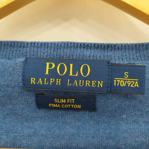 ポロラルフローレン POLO RALPH LAUREN SLIM FIT PIMA COTTON ポニー刺繍 Vネック コットンニット メンズ S