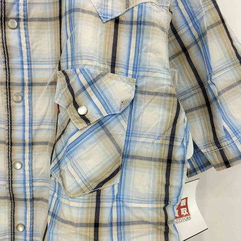 リーバイス Levis RED TAB チェック柄 半袖ウエスタンシャツ メンズ L