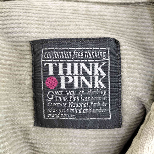 think pink 90s イタリア製 コーデュロイ切替 チェック シャツ メンズ