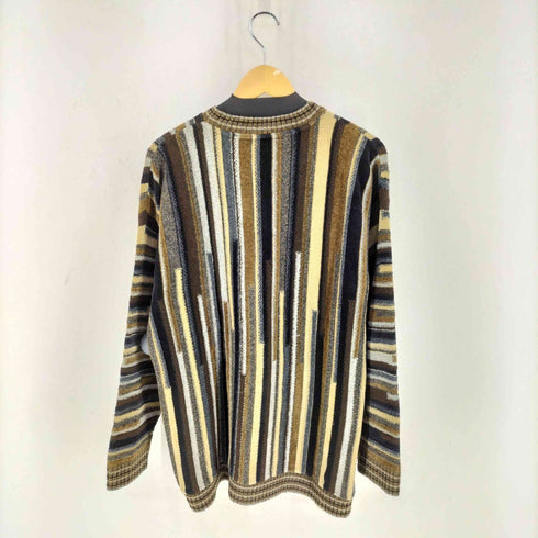 バクラック BACHRACH 90S USA製 マルチカラー3Dニット メンズ import:L