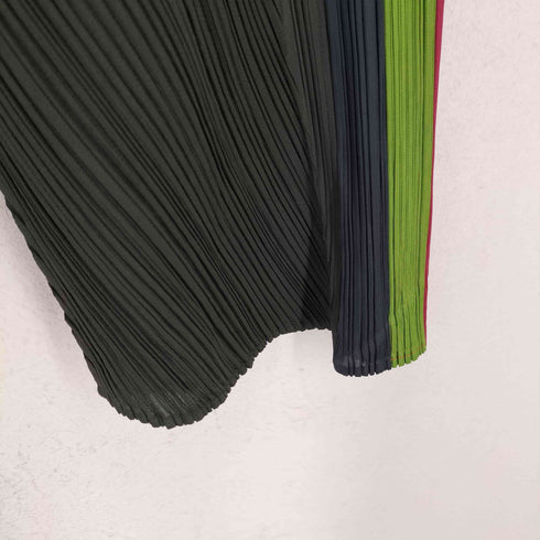 プリーツプリーズイッセイミヤケ PLEATS PLEASE ISSEY MIYAKE マルチカラーサイドライン プリーツワイドパンツ レディース 4