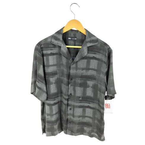 ザラ ZARA S/S アブストラクト プリント シャツ メンズ import:S