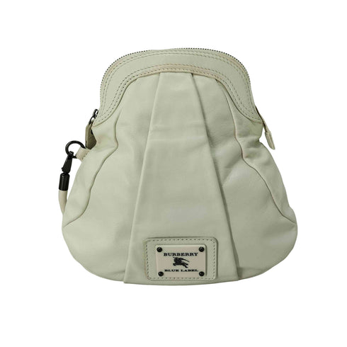 バーバリーブルーレーベル BURBERRY BLUE LABEL プレートロゴ レザーショルダーバッグ レディース