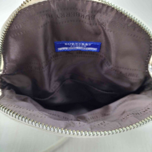 バーバリーブルーレーベル BURBERRY BLUE LABEL プレートロゴ レザーショルダーバッグ レディース