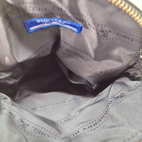 バーバリーブルーレーベル BURBERRY BLUE LABEL エナメル プレートロゴ レザーショルダーバッグ レディース