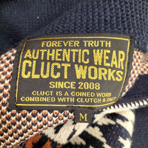 クラクトワークス Cluct Works 総柄 ジップアップ カウチン ニット カーディガン メンズ JPN:M
