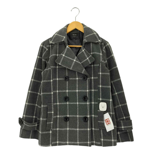 MOTIFS ブロックチェック メルトン ピーコート レディース