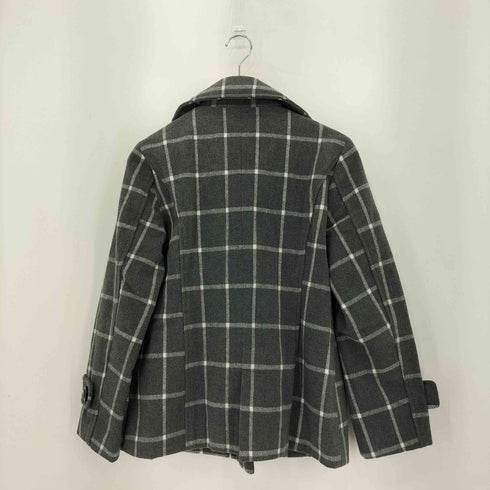 MOTIFS ブロックチェック メルトン ピーコート レディース