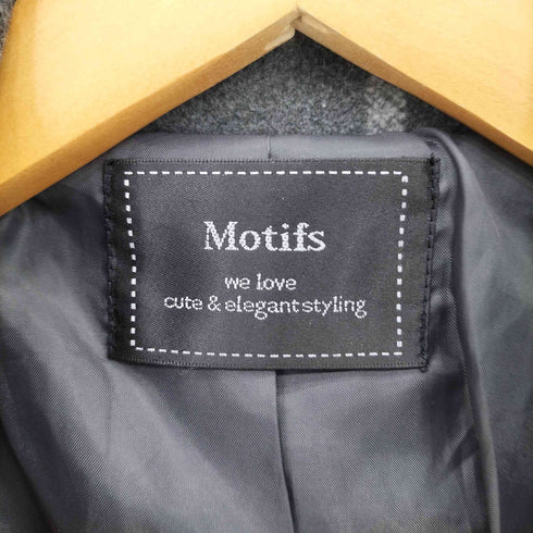 MOTIFS ブロックチェック メルトン ピーコート レディース
