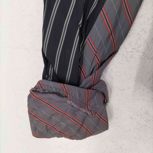 ピーエスポールスミス PS Paul Smith パッチワークデザインストライプサテンシャツ レディース 42