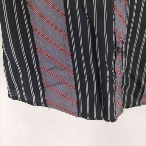 ピーエスポールスミス PS Paul Smith パッチワークデザインストライプサテンシャツ レディース 42