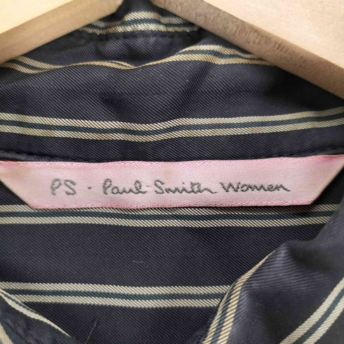 ピーエスポールスミス PS Paul Smith パッチワークデザインストライプサテンシャツ レディース 42
