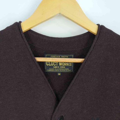 クラクトワークス Cluct Works Luck 刺繍 レザーエルボーパッチ カーディガン メンズ JPN:M