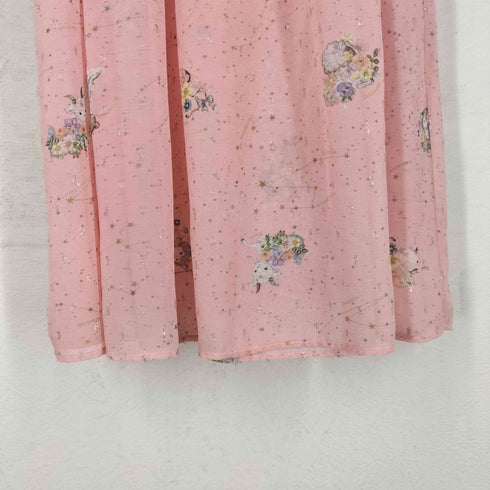フランシュリッペ franche lippee ラメ糸混 花プリントワンピース レディース M