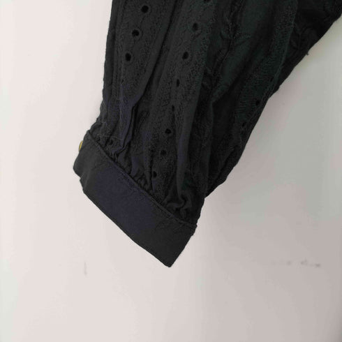 マウジー moussy EYELET NOCOLLAR LONG SHIRT レディース FREE