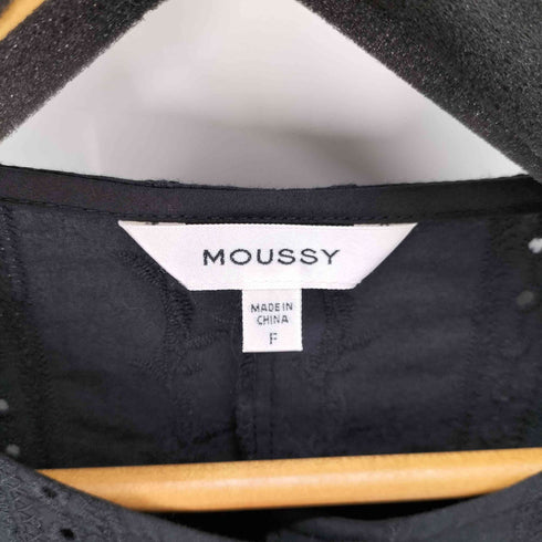 マウジー moussy EYELET NOCOLLAR LONG SHIRT レディース FREE