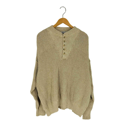 ASHLEY KNIT USA製 ヘンリーネック コットン プルオーバーニット メンズ import:XL