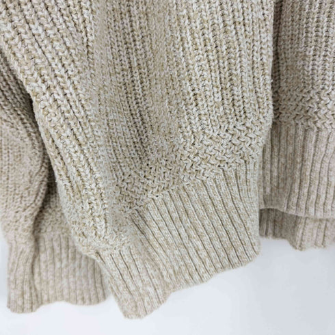 ASHLEY KNIT USA製 ヘンリーネック コットン プルオーバーニット メンズ import:XL
