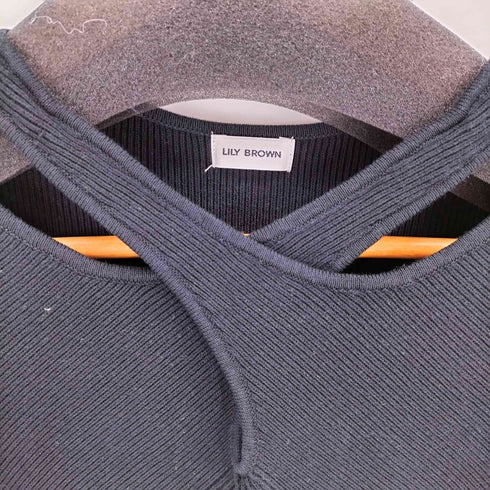 リリーブラウン Lily Brown クロスオープンニットトップス レディース ONE SIZE