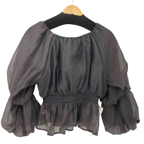 ナチュラルビューティーベーシック NATURAL BEAUTY BASIC 25SS シアーギャザーペプラムブラウス レディース JPN:M