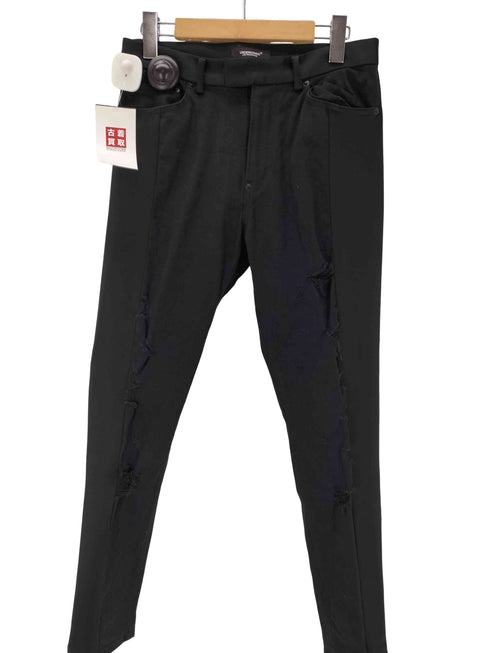 アンダーカバー UNDERCOVER 19SS THE NEW WARRIORS期 デニム サテン 切替 ダメージ 加工 スキニー パンツ メンズ JPN:2