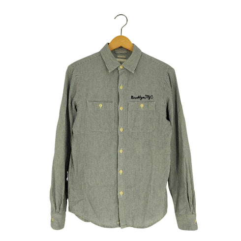 デニムアンドサプライ ラルフローレン DENIM & SUPPLY RALPH LAUREN REGULAR FIT チェーンステッチ刺繍 ストライプシャツ メンズ import:XS