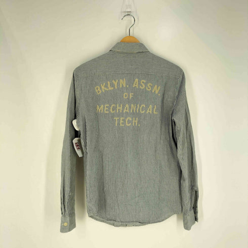 デニムアンドサプライ ラルフローレン DENIM & SUPPLY RALPH LAUREN REGULAR FIT チェーンステッチ刺繍 ストライプシャツ メンズ import:XS