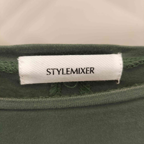 スタイルミキサー STYLEMIXER フロントカーブデザイン ボートネック 半袖ワンピース レディース FREE