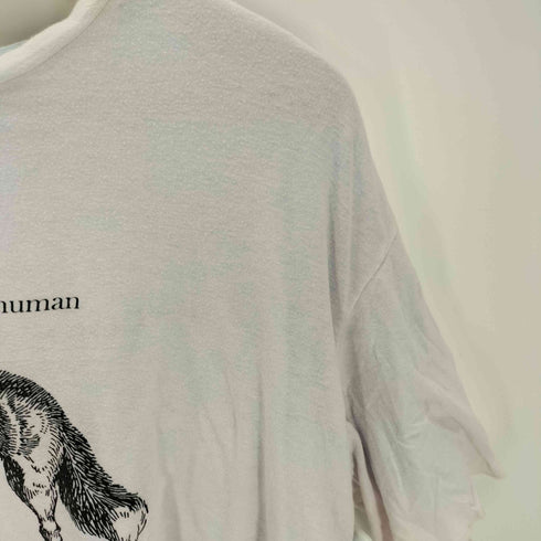 アンダーカバー UNDERCOVER 18SS SPIRITUAL NOISE期 狐 キツネ hate human LOVE ANIMAL プリント リバーシブル カットオフ 半袖 Tシャツ レディース FREE