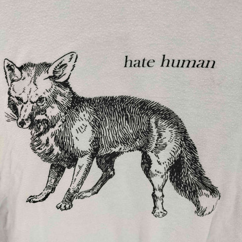 アンダーカバー UNDERCOVER 18SS SPIRITUAL NOISE期 狐 キツネ hate human LOVE ANIMAL プリント リバーシブル カットオフ 半袖 Tシャツ レディース FREE