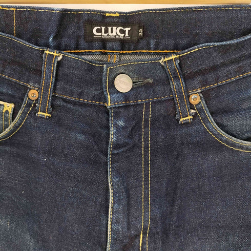 クラクトワークス Cluct Works 日本製 ロゴパッチ ストレート デニム パンツ メンズ 32