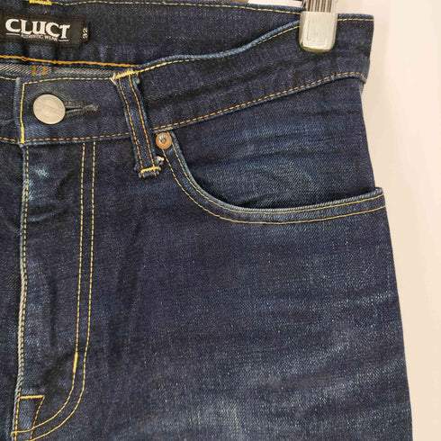 クラクトワークス Cluct Works 日本製 ロゴパッチ ストレート デニム パンツ メンズ 32