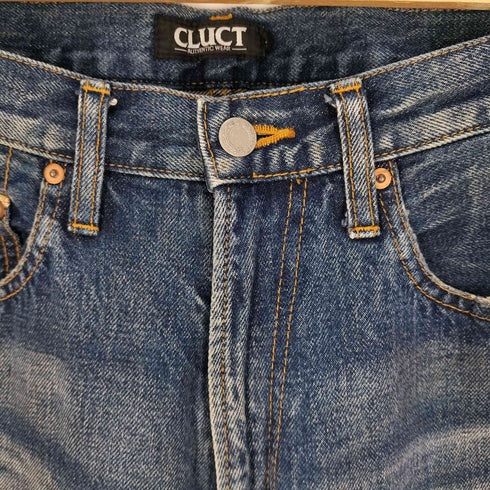 クラクトワークス Cluct Works 日本製 ロゴパッチ ストレート デニム パンツ メンズ JPN:L